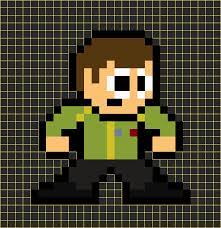 Captain Kirk Dress Uniform Star Trek Pixel Pattern Pixel Art