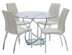 Argos Home Atom Glass Dining Table 4 White Milo Chairs Small White Dining Table Glass Dining Table Circular Dining Table