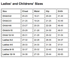 del arbour size chart