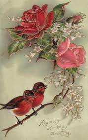 Two Crazy Crafters Saturday Images Vintage Birds Vintage Roses Vintage Birthday Cards