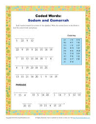 The story of sodom and gomorrah kids spot the difference: Sodom And Gomorrah Coded Words Activity On Sunday School Zone