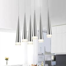 Cone Pendant Lighting Contemporary Light Fixture Aluminum 1 Led Hanging Fixture In Black Silver Beautifulhalo Com