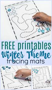 I drew two parallel sets of dots that were 1/2 inch apart on a piece of paper. Free Preschool Winter Printables For Pre Writing Practice