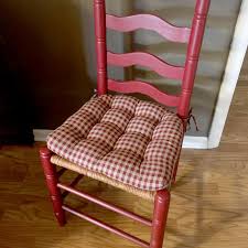 farmhouse check dark red & tan dining