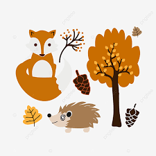 Download Svg Cunning Fox And Hedgehog Foraging In Late Autumn Svg Forest Big Yellow Tree Png And Vector With Transparent Background For Free Download
