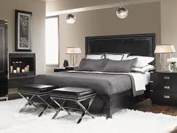 Gray on the floor, white on the ceiling, navy blue in the back in a room flooded by light; Contemporary Black Gray And White Master Bedroom Hgtv