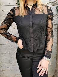 Chemisier dentelle noir taille unique du 38 au 42 doublure noire intérieure viscose coton et soie frais de port 4.50€. Ø¥Ø®ÙØ§Ø¡ ÙØ§ØµÙˆÙ„ÙŠØ§ Ø¨Ù„Ø§ Ø¹ÙŠØ¨ Chemise Femme Dentelle Noir Cazeres Arthurimmo Com