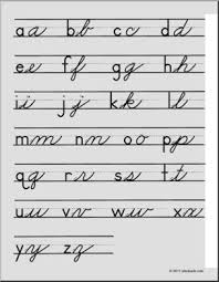 Lowercase Handwriting Chart Zb Style Manuscript And