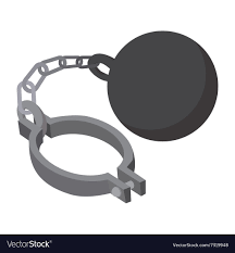 Prison ball and chain cartoon icon Royalty Free Vector Image