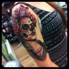 I love the top hat in this tattoo and the smug look on this guys face like he is some sort of big shot. Arm Day Of The Dead Tattoo Design For Men What Are They Body Tattoo Art