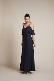 Mykonos Bridesmaids Dress In Ink Rewritten With Images Cold Shoulder Maxi Dress Dresses Navy Blue Bridesmaid Dresses