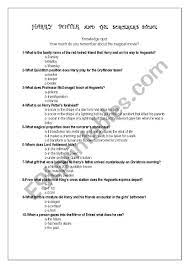 How does harry potter change or evolve throughout the first book, harry potter and the sorcerer's stone? English Worksheets Harry Potter And The Sorcerer S Stone
