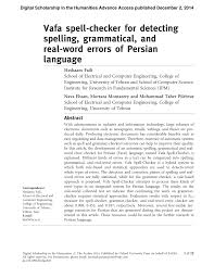 Pdf Vafa Spell Checker For Detecting Spelling Grammatical And Real Word Errors Of Persian Language