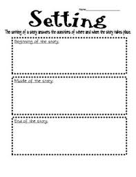 For example, if a story is set in the mountains, when an emergency arises, it will likely take a lot longer for emergency services to arrive than if the story is set in the suburbs. Setting Tracking Page Beginning Middle And End Reading Mini Lessons First Grade Reading Literacy Lessons