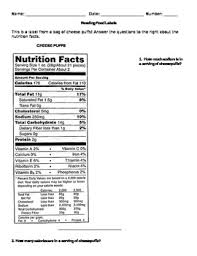 Have the students circle the points by using the point cards. 31 Food Label Questions Worksheet Labels Database 2020