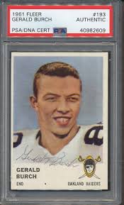 1961 Fleer #193 Gerald Burch PSA/DNA Certified Authentic Signed Auto *2609 