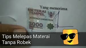 Bea meterai merupakan pajak yang dikenakan atas dokumen yang dikenakan perdata dan dokumen untuk digunakan di. Tips Melepas Materai Yang Salah Tempel Dan Sudah Kering Youtube