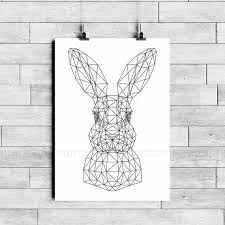 Simple Black And White Animal Prints Rabbit Wall Print Geometric Bunny Art Polygonal Rabbit Nursery Art Printable Art Baby Animal Prints Minimal Rabbit Nursery Art Bunny Art Minimal Wall Art