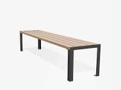LA STRADA Backless steel and wood bench By miramondo