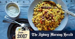 Yellow onion, zucchini, ground black pepper, whole wheat couscous and. Recipes Moroccan Couscous With Harissa Glazed Eggplant