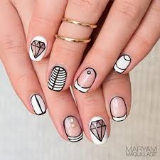 The one nail is white with a gorgeous black floral design on it. 80 Black And White Nail Designs Styletic
