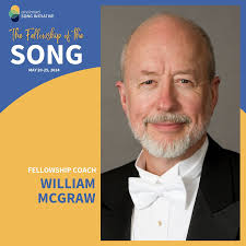Introducing our fabulous Fellowship Coaches, Margo Garrett and William  McGraw. Fellows will each receive a total of six private coachings with  them in preparation for two concerts during the week of our