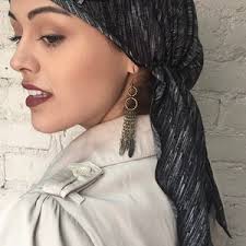 Black Head Scarf Hijab Vintage Style Beautiful Lace Fashion Turban Hat Hair  Wrapping With Volume for Muslim African Jewish Christian Women