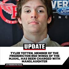 Tyler Totten 🇨🇦, forward of the Fredericton Red Wings (MJAHL) 🇨🇦, has  been charged with manslaughter for an incident that occurred at 3 am
