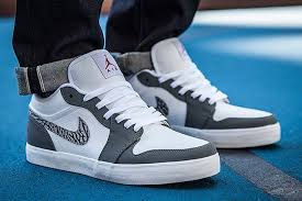 Nike Air Jordan 1 Low Black White Grey Cool Grey Air Jordan V 2 Low White Grey Sneakers Airjordan Air Jordans Jordan V Jordans