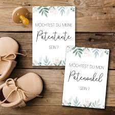Die liebevoll gestaltete postkarte ist im din a6 format aus 350g bilderdruckkarton. Do You Want To Be My Patentee You Want To Be My Godson Card Patentee Godfather Greenery Taufpate Patentante Der Pate