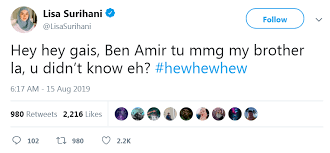 Warganet kecoh selepas pelakon lisa surihani melayangkan satu tweet pengakuan di laman sosial twitternya pada malam tadi. Ben Amir Memang Adik Saya La Lisa Surihani Kejutkan Netizen Iluminasi