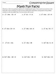 Completing The Square Activity Completing The Square Worksheet Completing The Square Persuasive Writing Prompts Rational Expressions