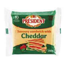 Fromage Fondu Tranche Cheddar President 200g Drive Z Eclerc