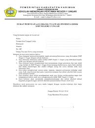 Yang bertanda tangan di bawah ini: Surat Pernyataan Mentaati Peraturan Sekolah Oleh Orang Tua Siswa