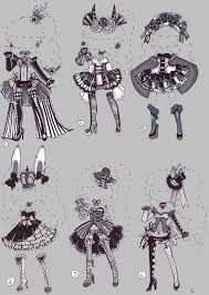 Closed Monochrome Circus Drawing Anime Clothes Fashion Design Drawings Anime Outfits