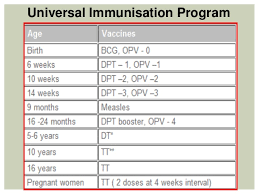 Recommended vaccination schedule 2020, as per current universal immunization program (uip) by govt. Vaccination Programmes