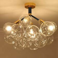 Semi Flush Mount Glass Bubble Ceiling Light Chandelier Pendant Fixture Home Bar Ebay In 2020 Ceiling Lights Pendant Fixture Chandelier Lighting