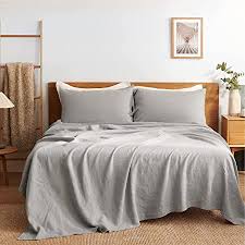 Dapu pure stone washed linen sheets set. Amazon Com Dapu Pure Stone Washed Linen Sheets Set 100 French Natural Linen European Flax Full Natural Linen Flat Fitted And 2 Pillowcases Kitchen Dining