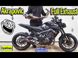 2020 Yamaha Mt09 Akrapovic Carbon Full Exhaust System Install Sound Comparison Youtube