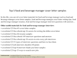 Food and beverage service is the food flow (from the purchasing of the foods to service to the customer) mainly concerned with the delivery food and beverage servers' duties vary considerably from one type of establishment to another. Top 5 Food And Beverage Manager Cover Letter Samples