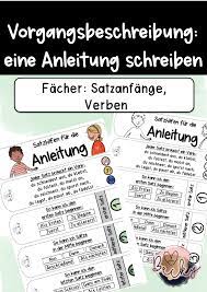 hilfefacher anleitung schreiben vorgangsbeschreibung unterrichtsmaterial im fach deutsch vorgangsbeschreibung schreiben lehren schreiben