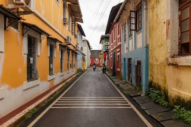Fontainhas Latin Quarter in Panaji, AI generated