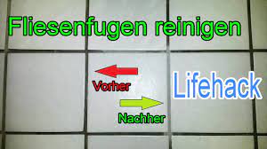 Für eine problemlose reinigung der fugen von wandbelägen besorgen sie sich eine schüssel und verdünnen sie ca. Fliesenfugen Ohne Muhe Reinigen Fugen Fliesen Einfach Sauber Machen Lifehack Youtube