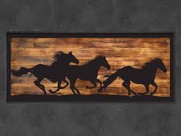 Metal Home Unique Wall Decor Running Horseswood Etsy Steel Art Rustic Art Modern Wall Sculptures
