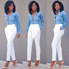 Black White And Blue Outfits Folake Huntoon Stylepantry Denim Shirt X Tie Instagram Photo Websta Fashion Outfits Fashion Outfits