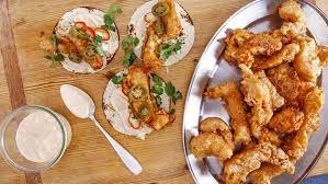 Stir in beer and let sit for 15 minutes. Rachael S Baja Beer Battered Fish Tacos Rachael Ray Show