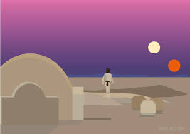 Luke skywalker is a minifigure from the star wars line. Binary Sunset Flat Design Starwars Luke Skywalker Tatooine Flatdesign Adobe Illustrator Star Wars Art Art Design Pop Art Portraits