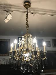 Monumentale Siebenflammige Deckenlampe Wohl Frankreich Um 1900