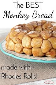 Made With Frozen Dinner Roll Dough Rhodes Rolls Monkey Bread Really Is The Best The Fluffy Chunks Of Br Monkey Bread Frozen Dinner Rolls Monkey Bread Recipes