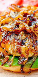 Spicy Sriracha Mayo Chicken Burger With Bacon Caramelized Onions Made With Fresh Ground Chicken Burgers Chicken Burgers Recipe Spicy Chicken Burgers Recipe